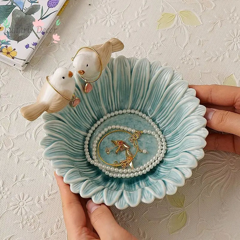 Creative ceramic jewelry, jewelry, ring plate, cute bird disc, snack plate, refreshment fruit