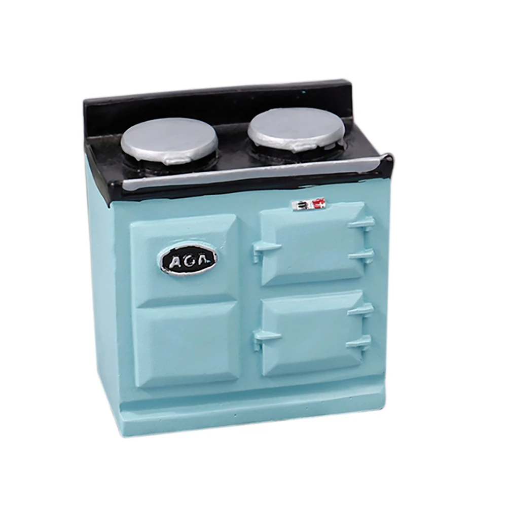 BAAA-1:12 casa de bonecas miniaturas mini fogão a gás modelo simulado casa de boneca móveis de cozinha decorar acessórios, azul
