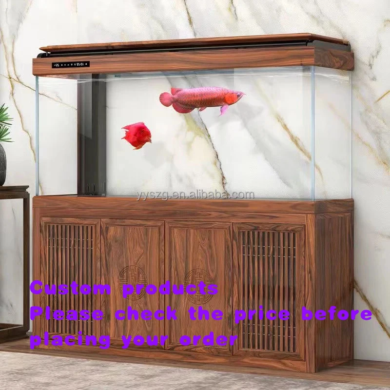custom.Commercial Luxury Glass Rectangle Wall Aquarium Durable Living Room Large 300L-1000 Liter Fish Base Cab