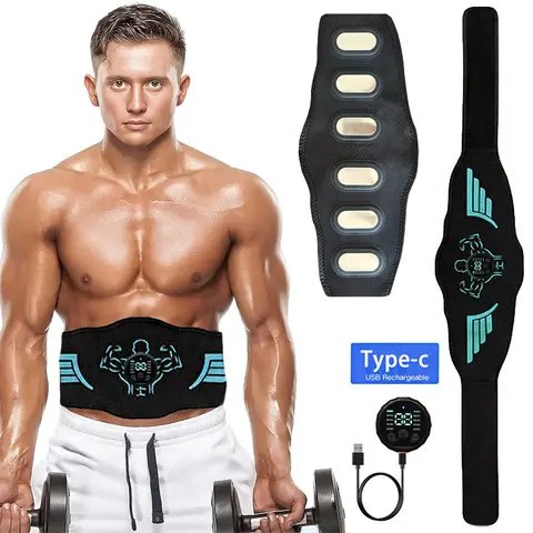 EMS Muscle Stimulator Massage Toning Belt Abs Trainer Electric Muscle Toner Fitness Training Body Slim Belly Waist Weight Loss