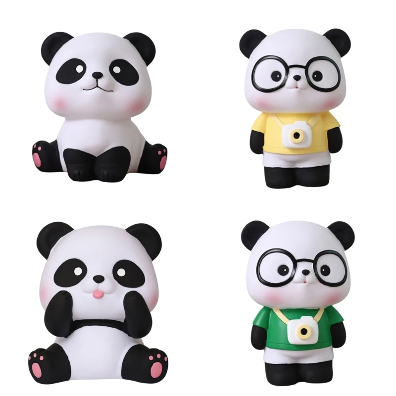 Coin Holder with Anti fall Feature Convenient Money Storage Case Automatic Money Collection Box Panda Money Saving Jar