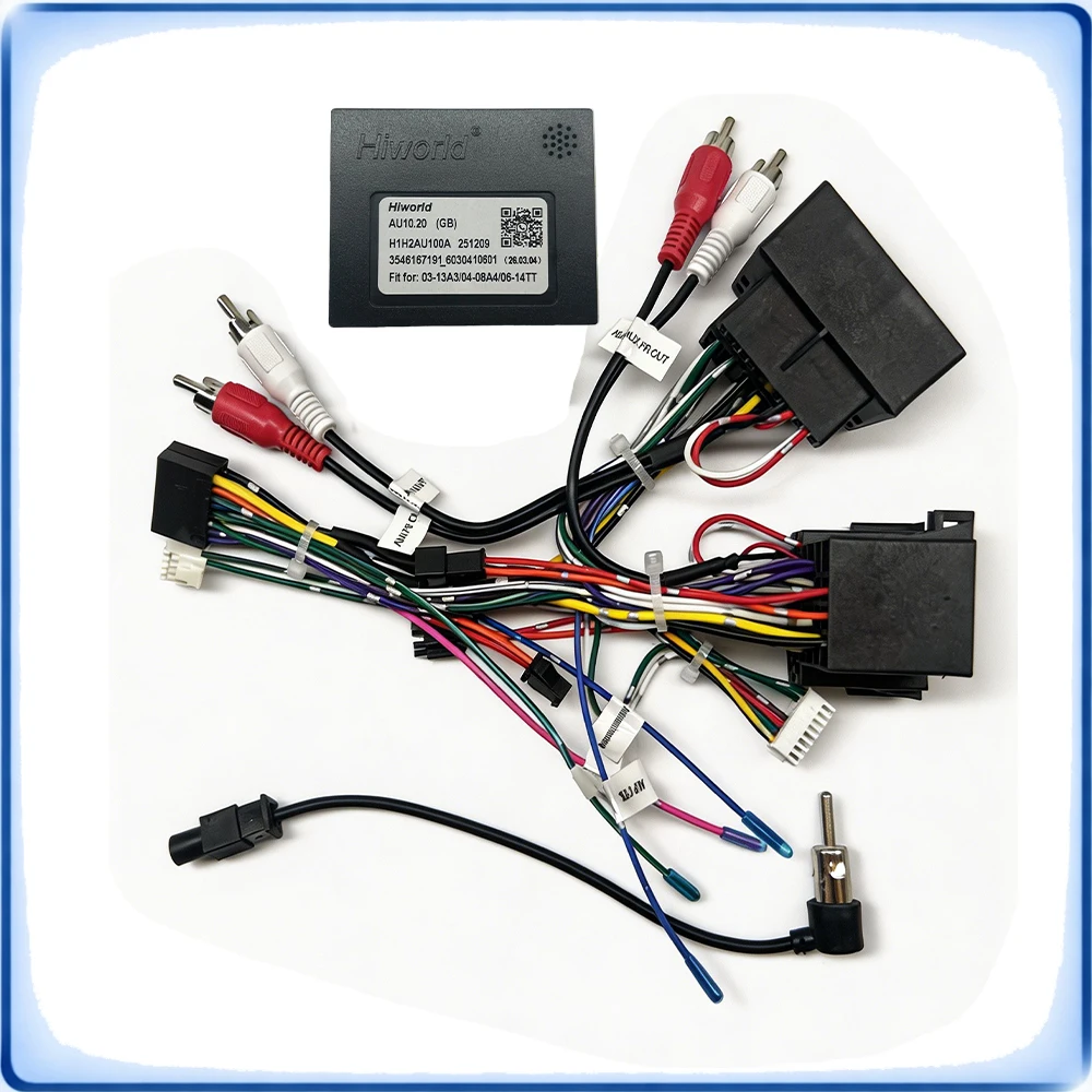 Quadlock ISO to 16Pin Car Radio Wiring Harness CANBUS Decoder AU10.20 for Audi A3 8P A4 B6 B7 TT 8J Amplifier