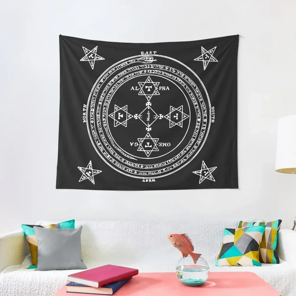 SUMMONING CIRCLE - WHITE / BLACK Tapestry For Bedroom Carpet On The Wall Aesthetic Room Decorations Hanging Wall Tapestry