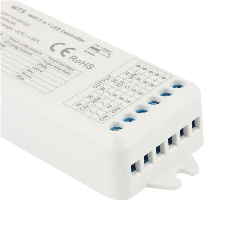 AT05-4X Tuya LED Controller 5 In 1 Dimmer CCT RGB RGBW RGBWW RGBCCT Strip Smart Life Wifi 2.4G RF Remote Controller 12-24V