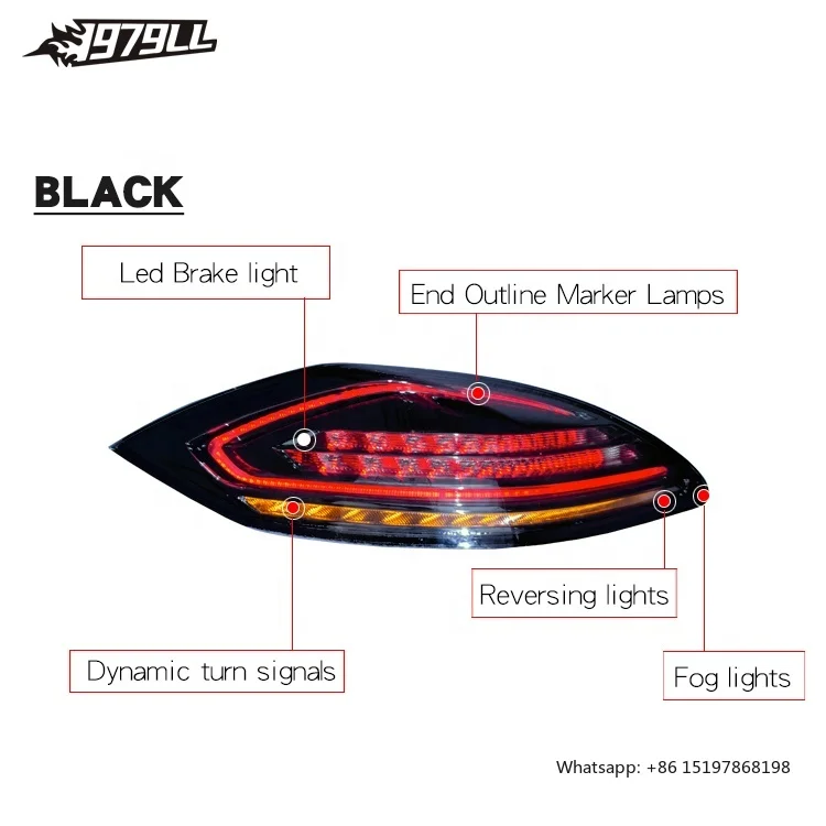 [1979ll] Auto-Rücklichter 2009–2013 9701. Rücklichter, Upgrade auf 2016 Style LED-Rücklichter für Porsche Panamera 970 970.1