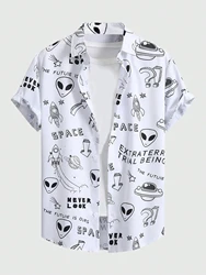 Summer Men Women Seaside button-down Versatile Shirts With Personalized And Interesting Print Design short-sleeved Fashion Tops