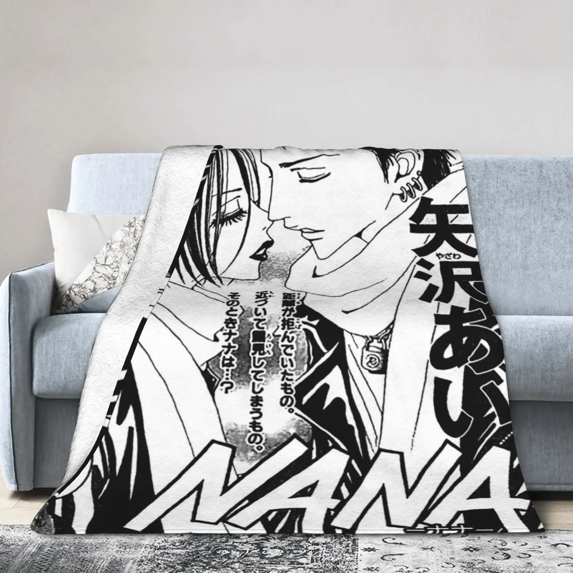 NANA Cover Magazine Blankets Honjo Ren Manga Anime Flannel Novelty Warm Throw Blanket for Bed Sofa All Season