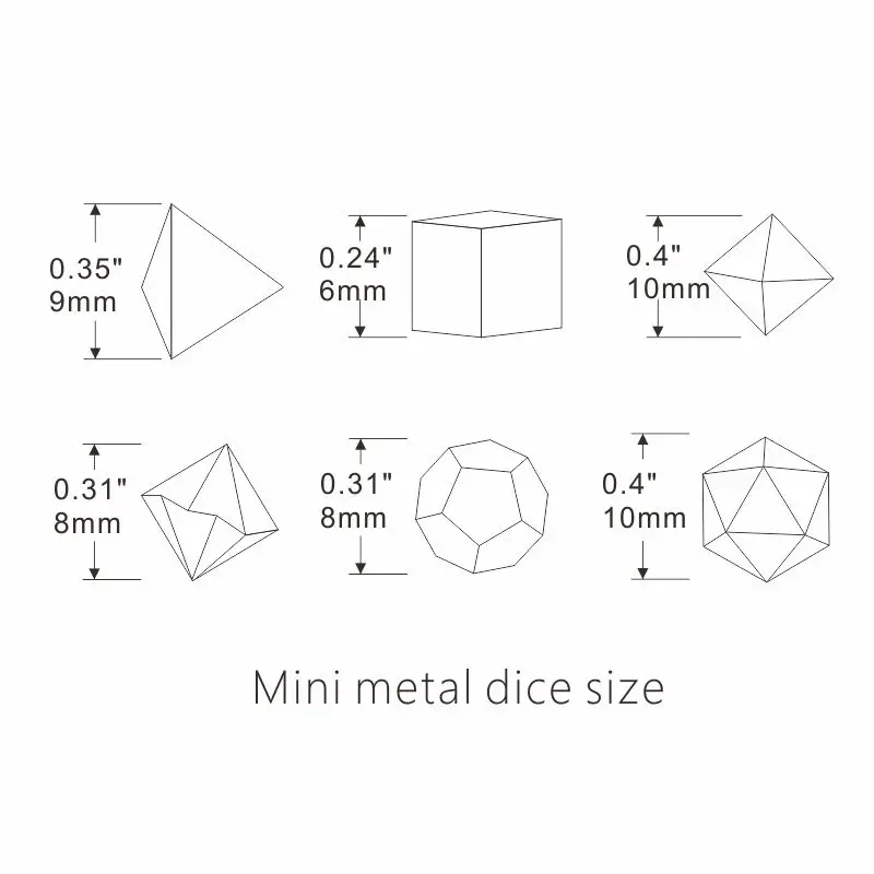 7 teile/satz Metall Mini Archaized Brettspiel Würfel Set Polyedrische Tisch Spiel Würfel Rollenspiel RPG Würfel – Detail 1