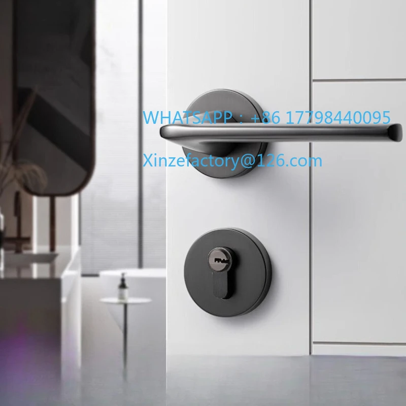 تخصيص الحديثة غرفة نوم قفل الباب غرفة داخلية باب الأجهزة الصامت قفل مغناطيسي الملحقات المنزلية مقبض الباب الخشبي Se