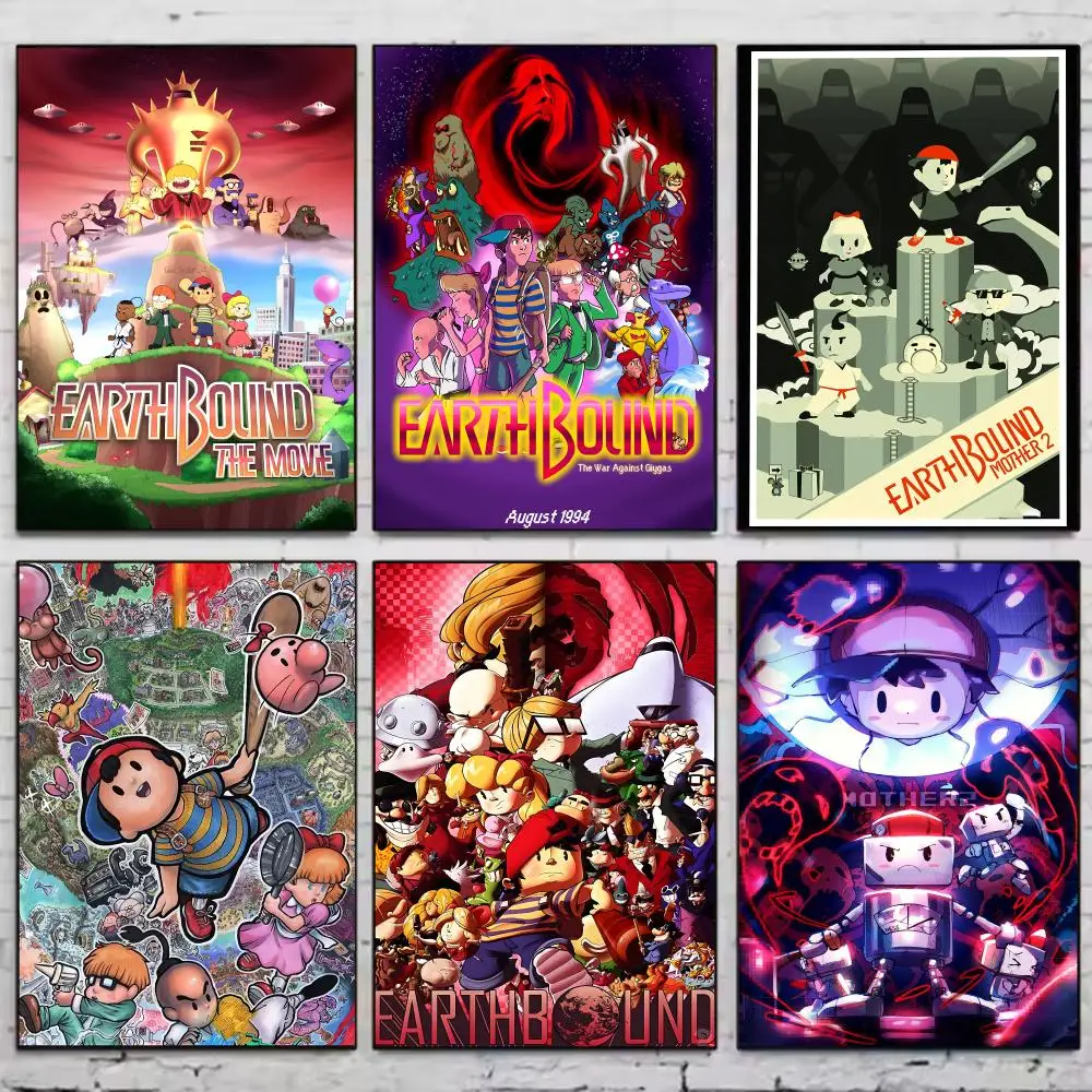 Adventure Game E-EarthBound 2 Poster Vintage Wall Art Aesthetic Room Decor Print Living Room Bedroom Home Decoration