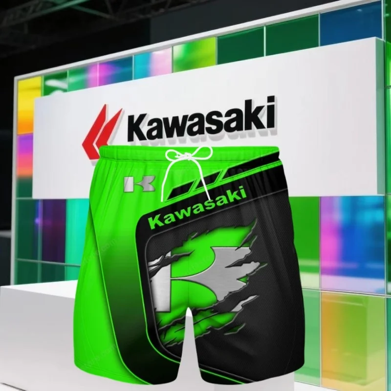 

Kawasaki Summer Popular 3D Printed Quick Drying Breathable Motorcycle Shorts and Off-road Motorcycle Sport Thin Shorts