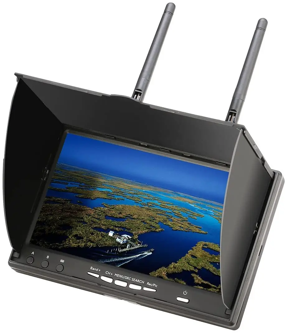 5802D Monitor with DVR 5.8G 7inch 800*480px TFT LCD Screen LED Backlight 2CH 5.8Ghz AV Output Built-in Battery for RC Drone FPV
