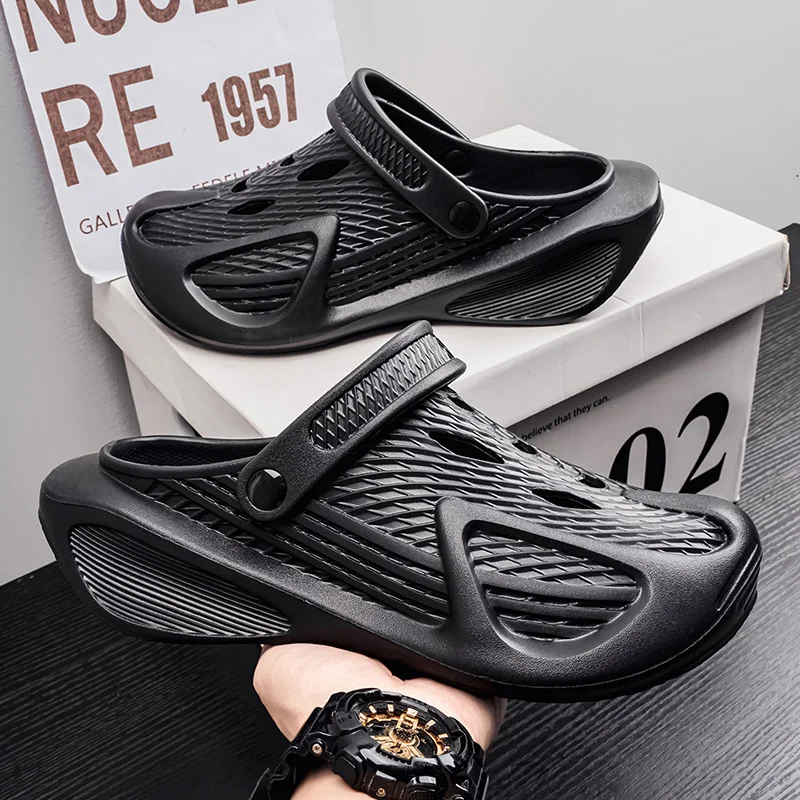 

Men's 2026 New Summer EVA Clogs Closed Toe Slippers Thick Sole 3D Texture Outdoor Beach Sandals Wading Shoes