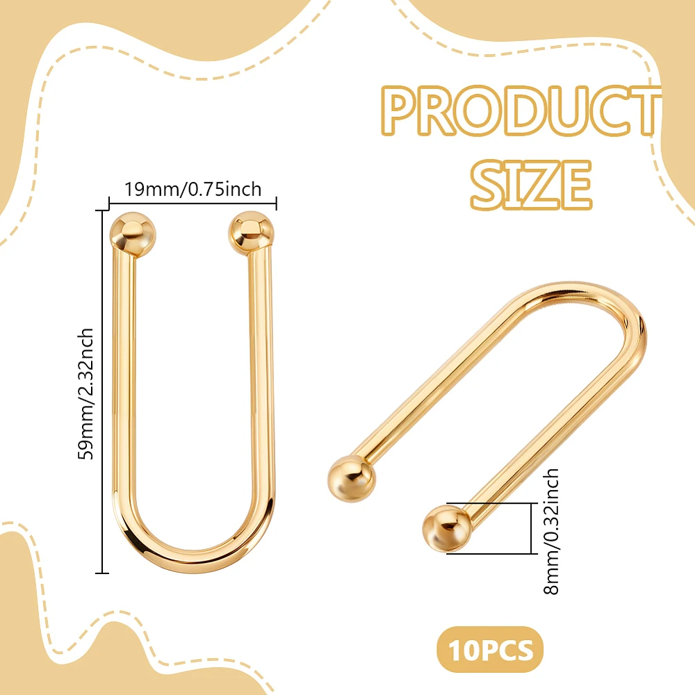 10Pcs Alloy Bikini Clips U Shape Ring Buckle Alloy Bikini Connectors Bra Clasp Replacement Part Metal Bra Front Closure Linker