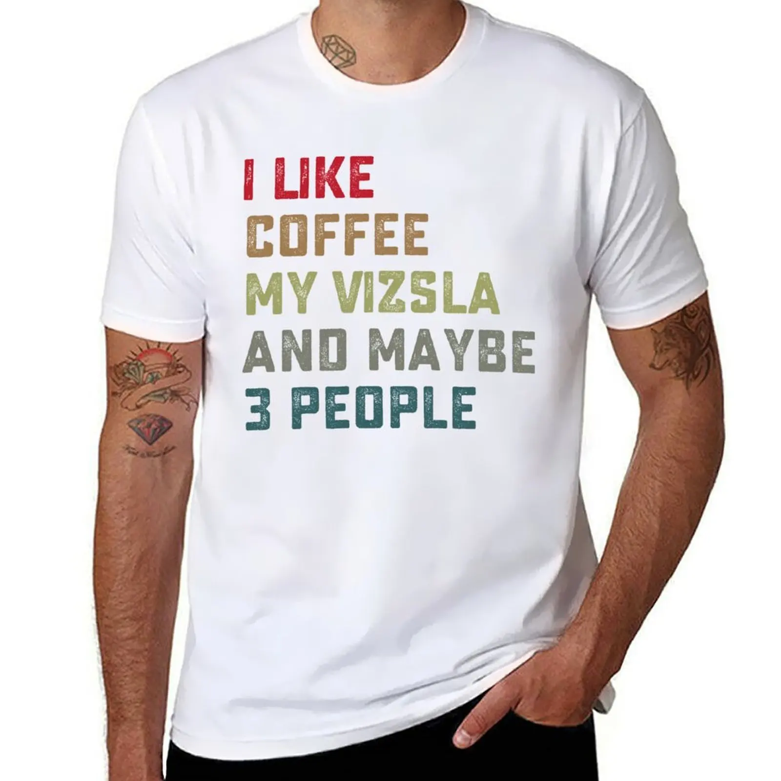 

Gift Owner Dog Vizsla Coffee Quote Lovers T-Shirt High Elasticity Sports Tee Shirt