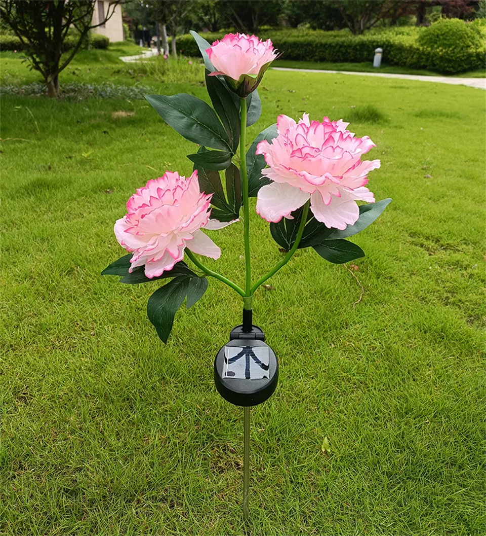 

LED Decoration Landscape Lamp Peony Flower Solar Lights Home Waterproof Outdoor for Yard Garden Porch Lawn Backyard Decor