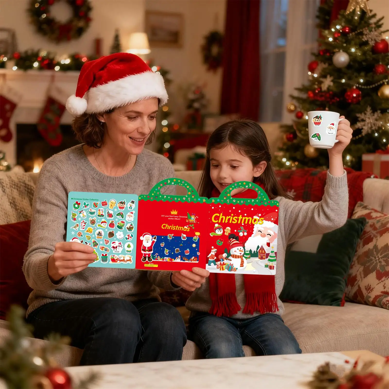 Reusable Sticker Book Stocking Stuffer Party Favors Christmas Sticker Activity Book For Preschool Daycare Boys Girls Young