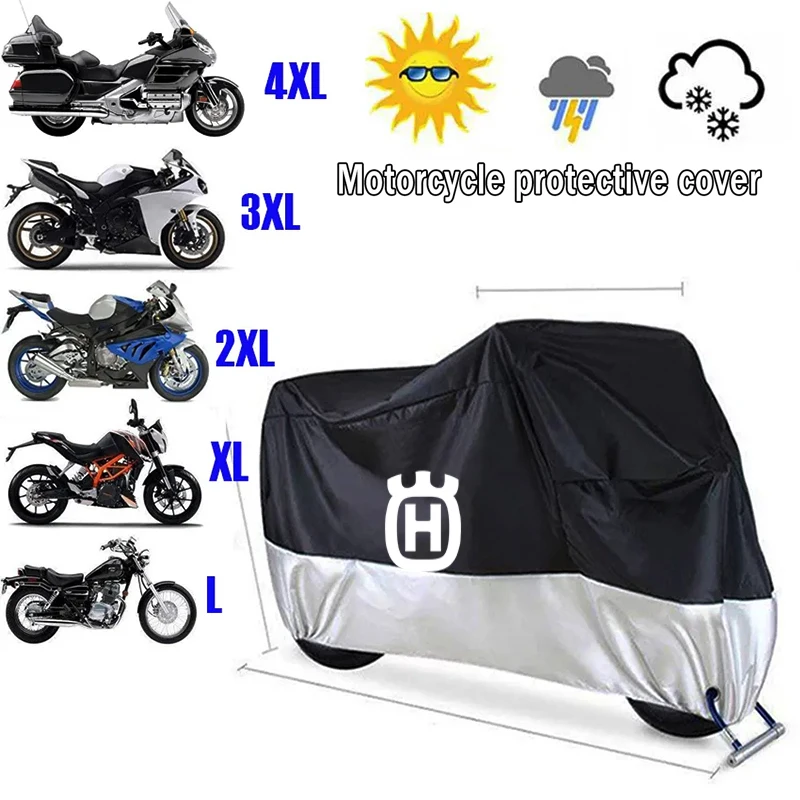 For Husqvarna Svartpilen 401 250 701 Vitpilen 250 Norden 901 Motorcycle Cover Waterproof 210D Polyester Tarpaulin UV Outdoor