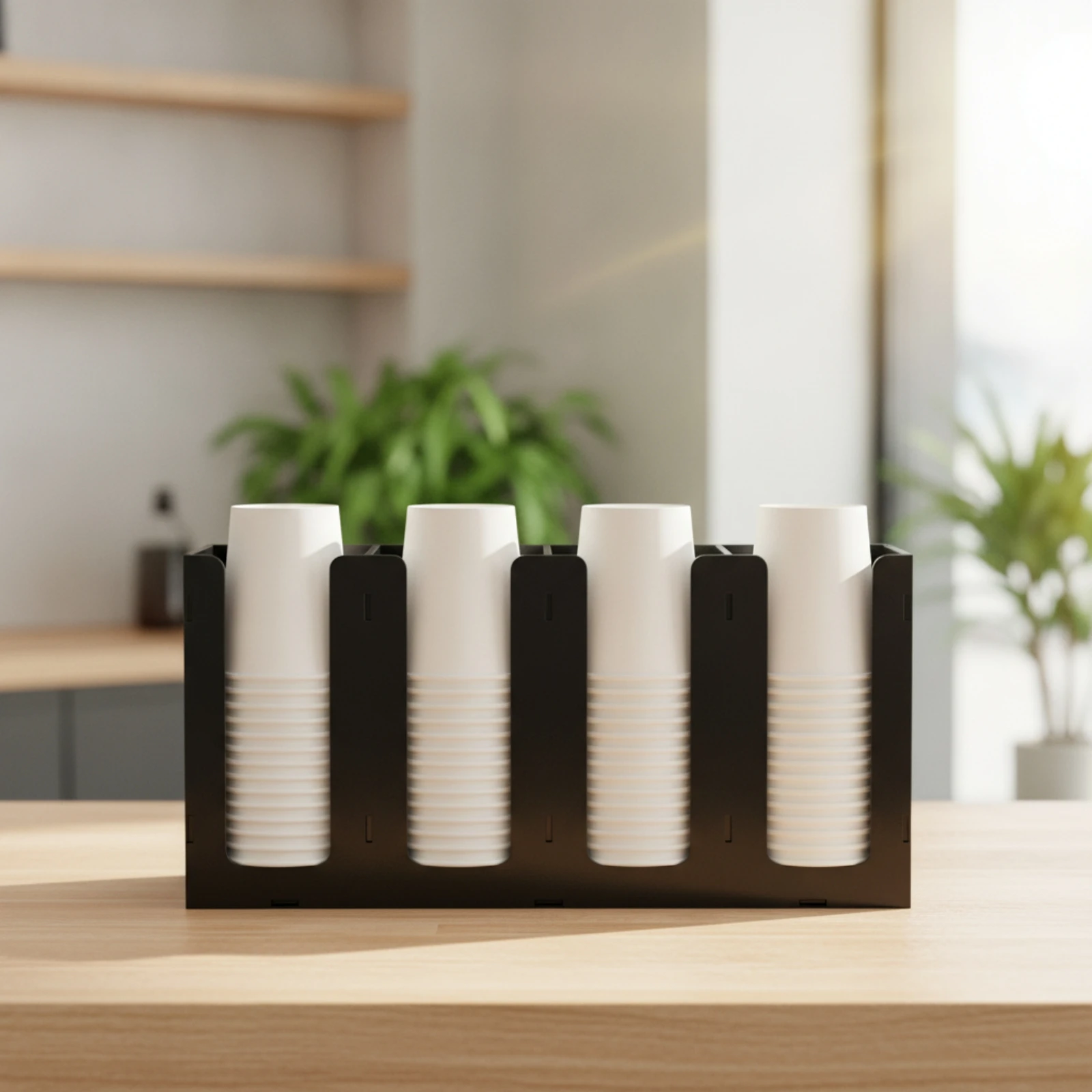 Cup and Lid Organizer Acrylic Paper Cup Rack Space-Saving Long-Lasting for Cafes, Breakrooms, Beverage Stations