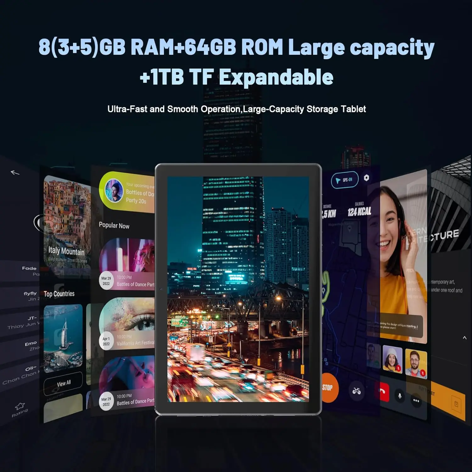 URAO C11 Tablet 10,1 pulgadas Android 14 Phablet 8GB RAM 64GB ROM (1TB TF) Widevine L1 HD Octa-Core 2,0 GHz WiFi 6 Bluetooth 5,0