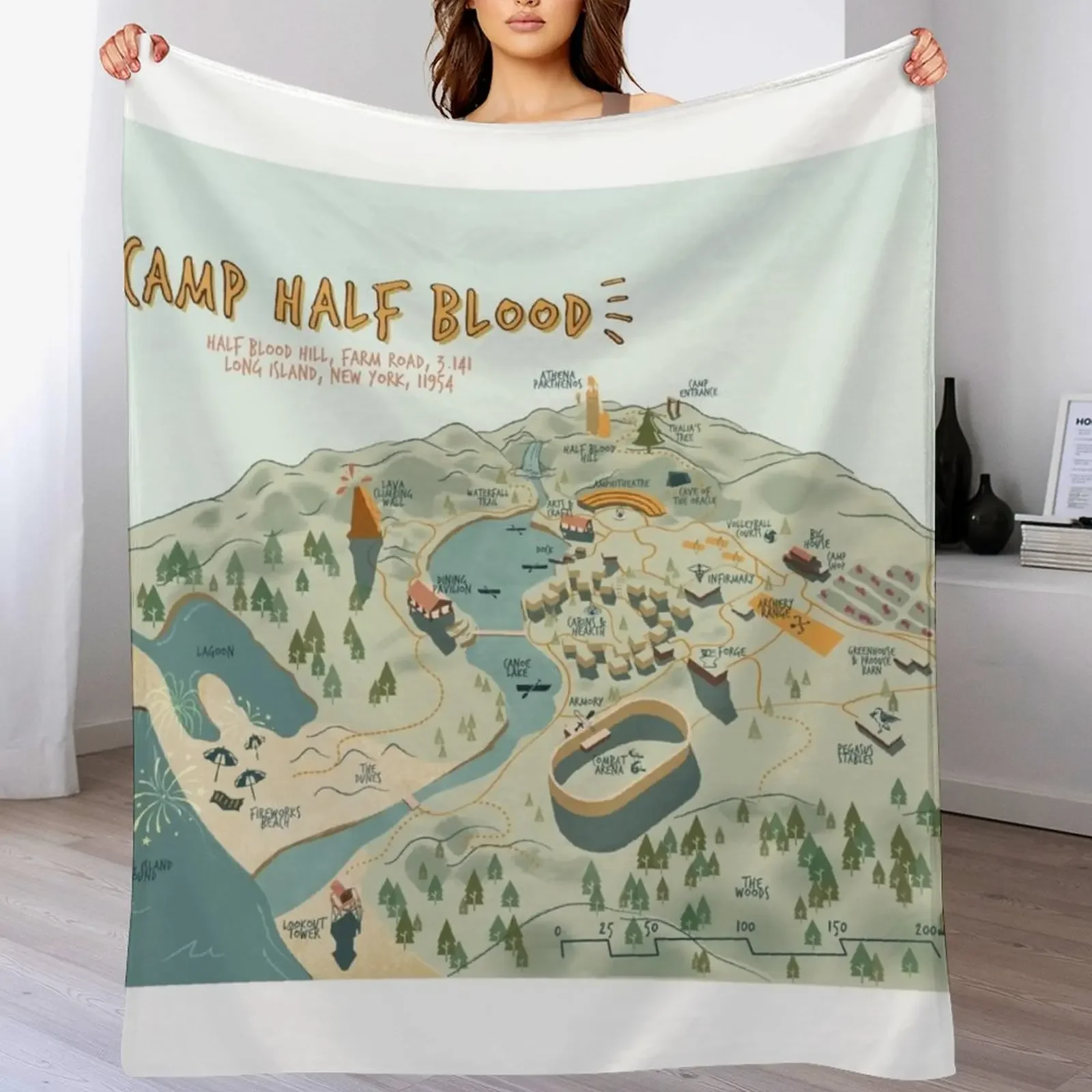 

Map of Camp Half Blood Throw Blanket Cute Decorative Sofas for winter Summer Blankets
