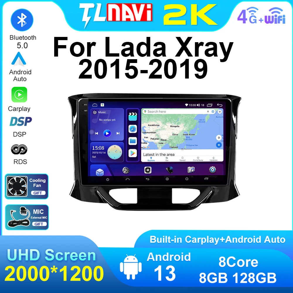 

Для LADA XRAY X RAY 2015 - 2019 8-ядерный процессор Android Авто DVD стерео Мультимедийный видеоплеер Автомобильный GPS-навигатор Carplay радио