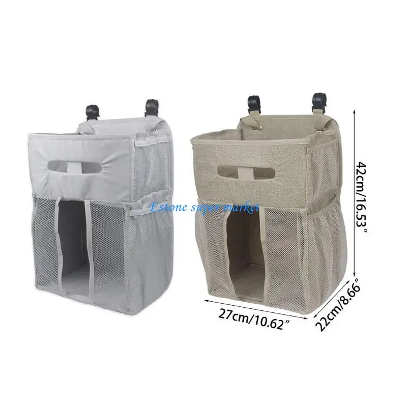 090B حقيبة تخزين ألعاب الأطفال حديثي الولادة، منظمات لسرير الأطفال بسعة كبيرة، حقيبة للحفاضات #6