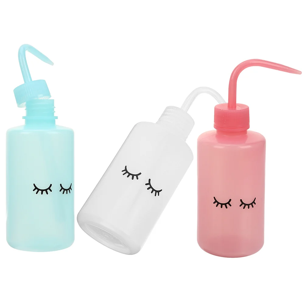 

3 Pcs Curved Mouth Kettle Squirt Bottles Lash Water Squeezer Plant Watering Can Eyelash Wash Pot