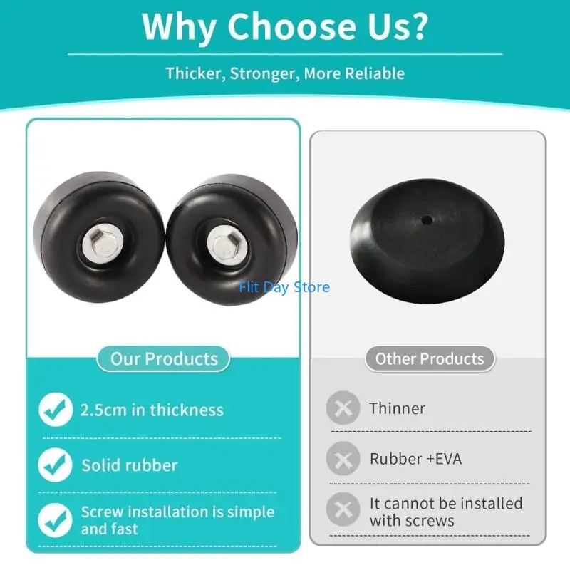 F92C 4Pcs Rubber Vibrations Isolators to Absorb Shock Reduce Noise 1x2.5