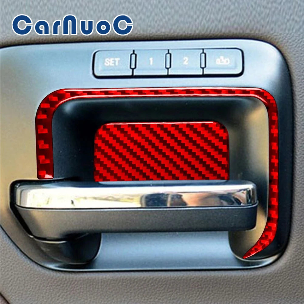 Door Handles Stickers For Chevrolet Thorold 1500GMC Sierra 1500 2014-2018 Car Accessories Decorative Strips Carbon Fiber Trim