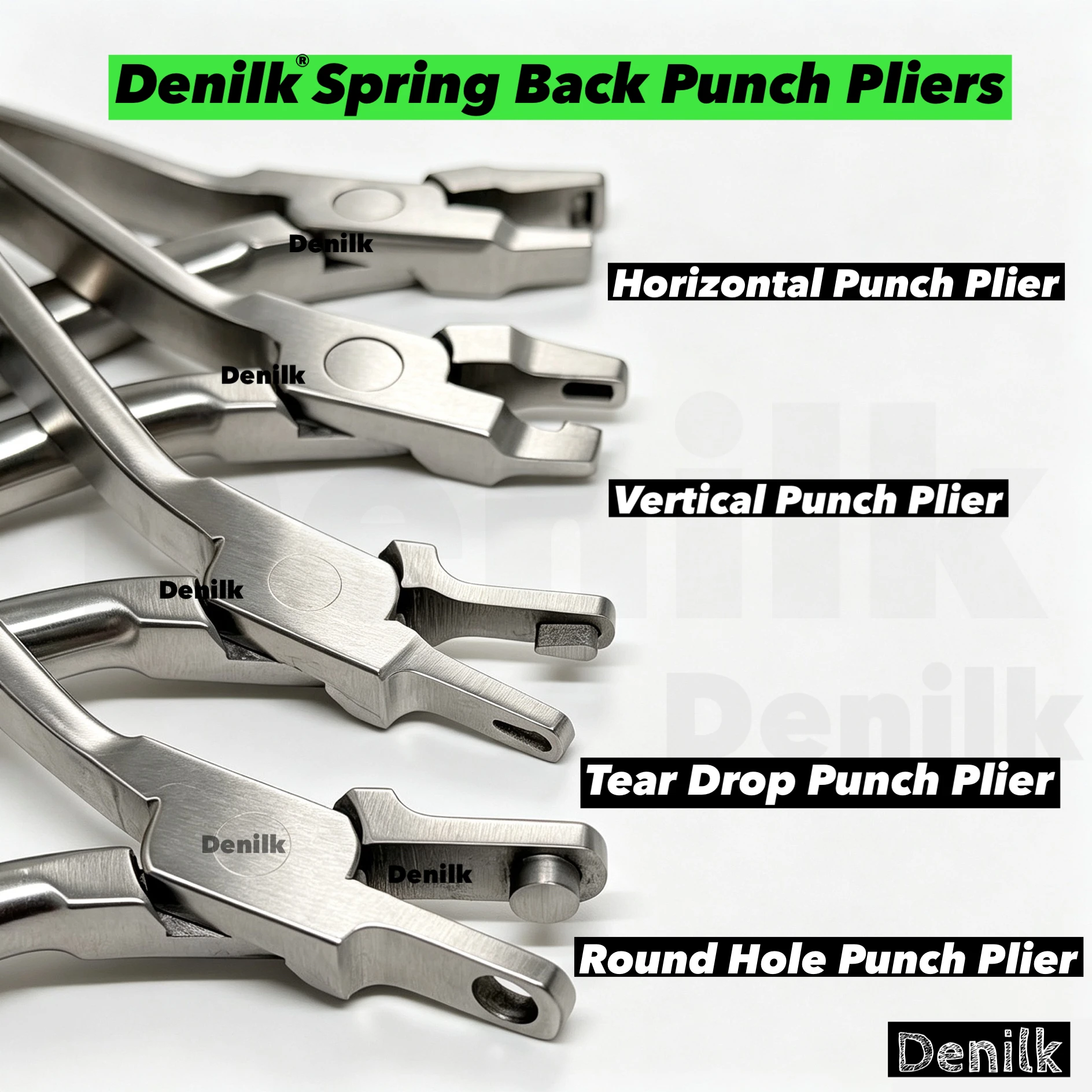 DENILK 5 Size Dental Thermal Forming Plier Punch Vertical Level Tear Drop Cutter Aligner Plier Dental Orthodontic Tools