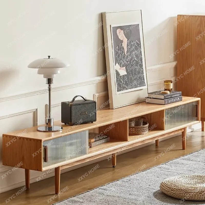 XX All-Solid Wood TV Cabinet, Small Apartment,  Modern Simple Living Room Oak Floor-standing Cabinet