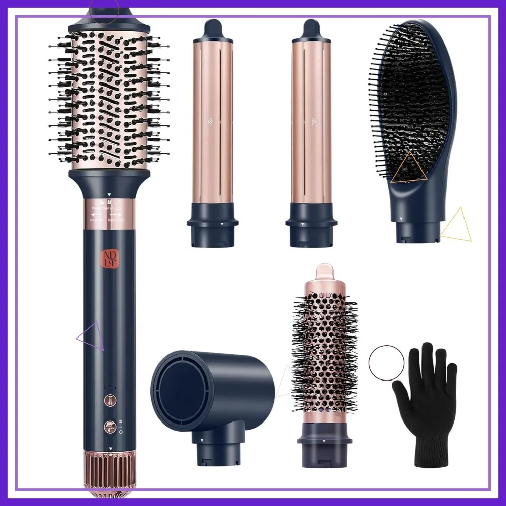 6 in 1 Air Styling Hair Styler, Negative Ions Hair Dryer & Blow Dry Brush for Fast Drying, Curling, Straightening