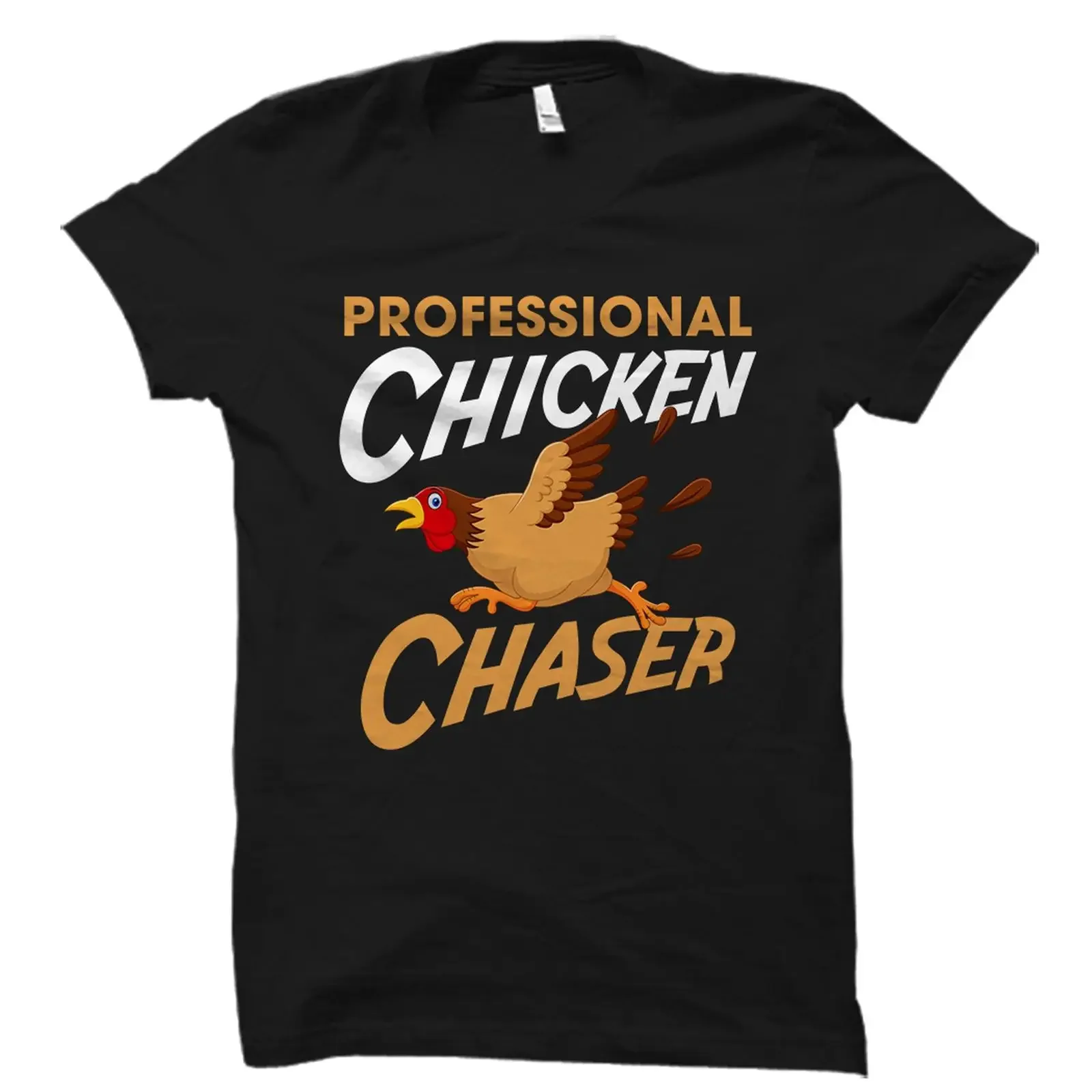 Professional Chicken Chaser Funny T Shirt Farm Life Lover Casual for Farmers  vintage Washed homme graphic streetwear