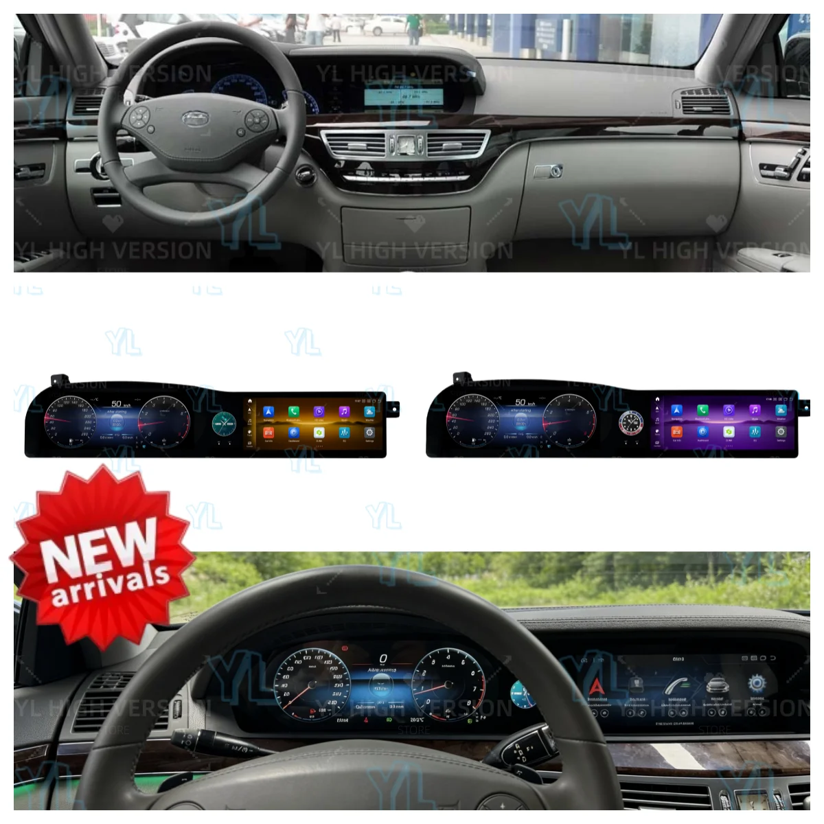 

Цифровой одометр CY Dual Car с экраном для Mercedes-Benz S W221 2006-2013, GPS-навигация, мультимедийная система, CarPlay, DSP.