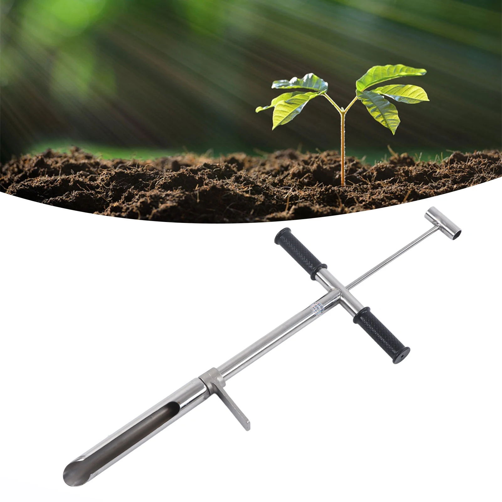 

Soil Monitoring Probe Soil Sampler Probe Tool Stainless Steel Accurate with Ejector Foot Pedal for Lawn Garden Soil Sampler