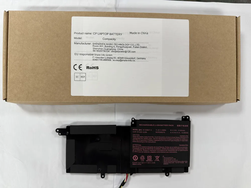 

N130BAT-3 Laptop Battery For N130BU N130WU N131BU S4T S4 6-87-N130S-3U9 6-87-N130S-3U9A Pro 3