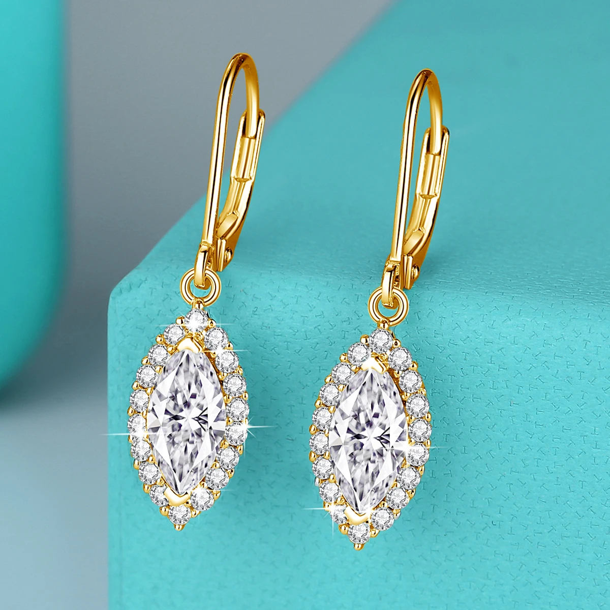 

Серьги-капли из стерлингового серебра 925 пробы D цвета VVS1 с маркировкой, муассанитом, свадебные украшения, модные роскошные висячие серьги с рычагом на спине