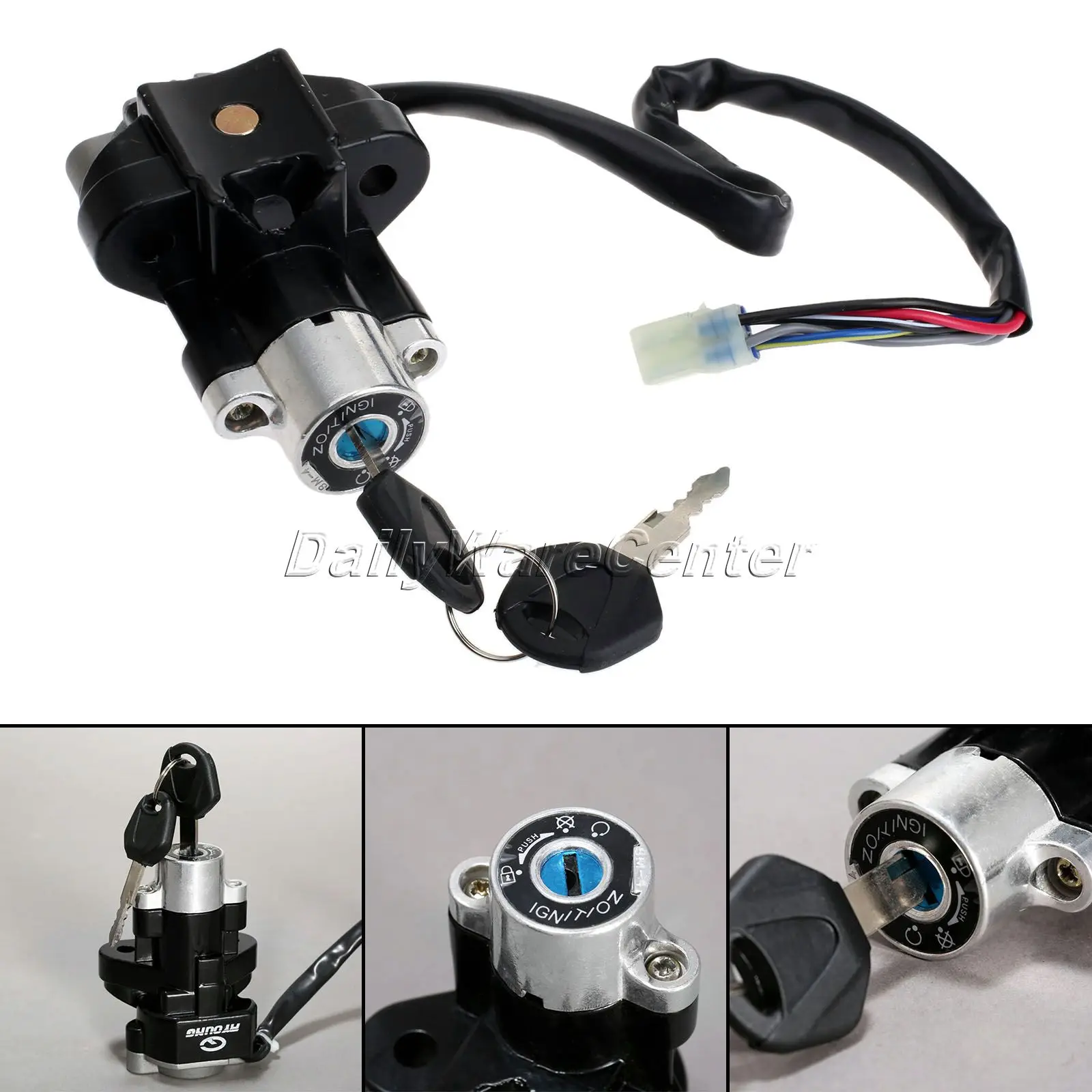 

Motorcycle Ignition Switch Lock with Keys Aluminum for Suzuki GSXR 600 750 GSX-R600 GSX-R750 Pitbike Scooter Motorbike Parts cdi