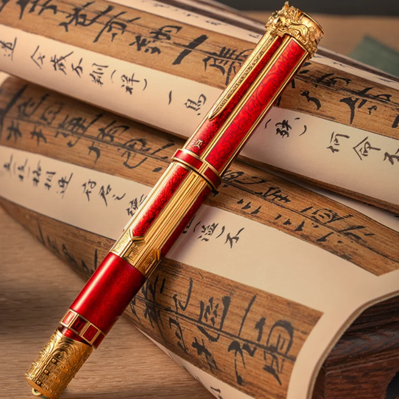 Limited Hongdian D6 HanXi Yun Iraurita Nib Piston Fountain Pen Dynasty Series Nib Exquisite Retro Writing Engraved Gift