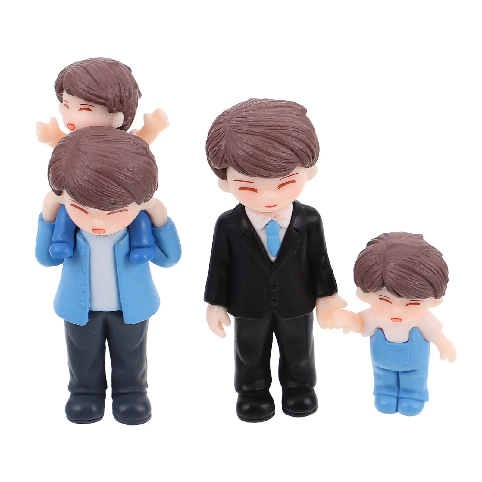 3 Pcs Dad and Son Gifts Father Sculptures Diy Desktop Ornaments Figurine Models