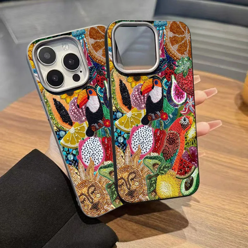 حافظة لهاتف Xiaomi 14T Pro من السيليكون الناعم Mi 13T Pro 11 Lite 5G حافظة على شكل تين مطرزة على شكل ألغاز غطاء نمط