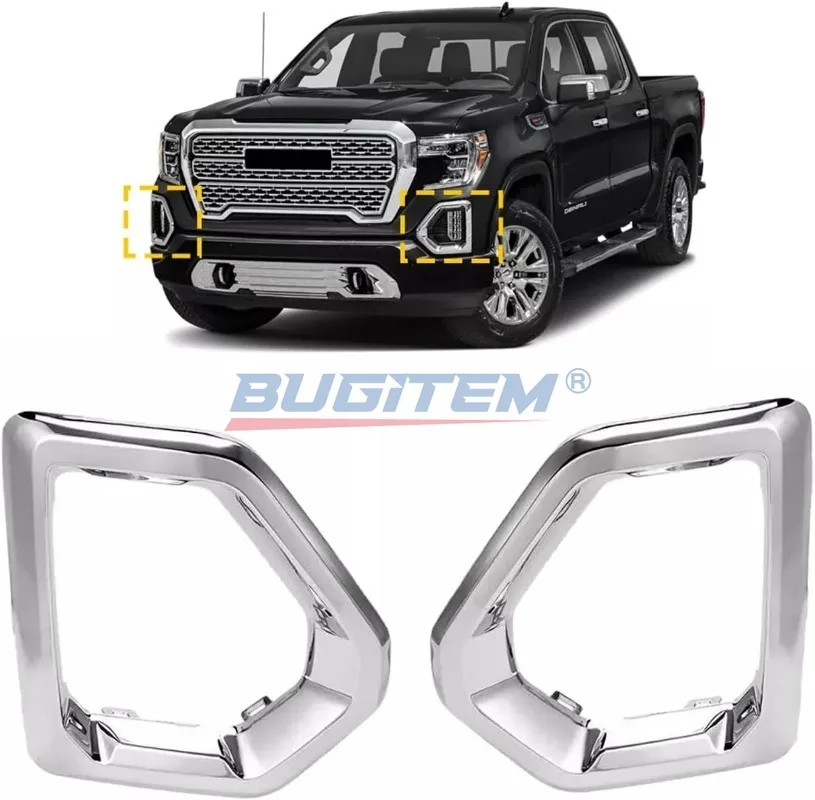 

1 Pair Front Driving Fog Light Bezel Cover For GMC Sierra 1500 4-Door Denali SLT AT4 2019-2021 Replaces 84176753 84176752