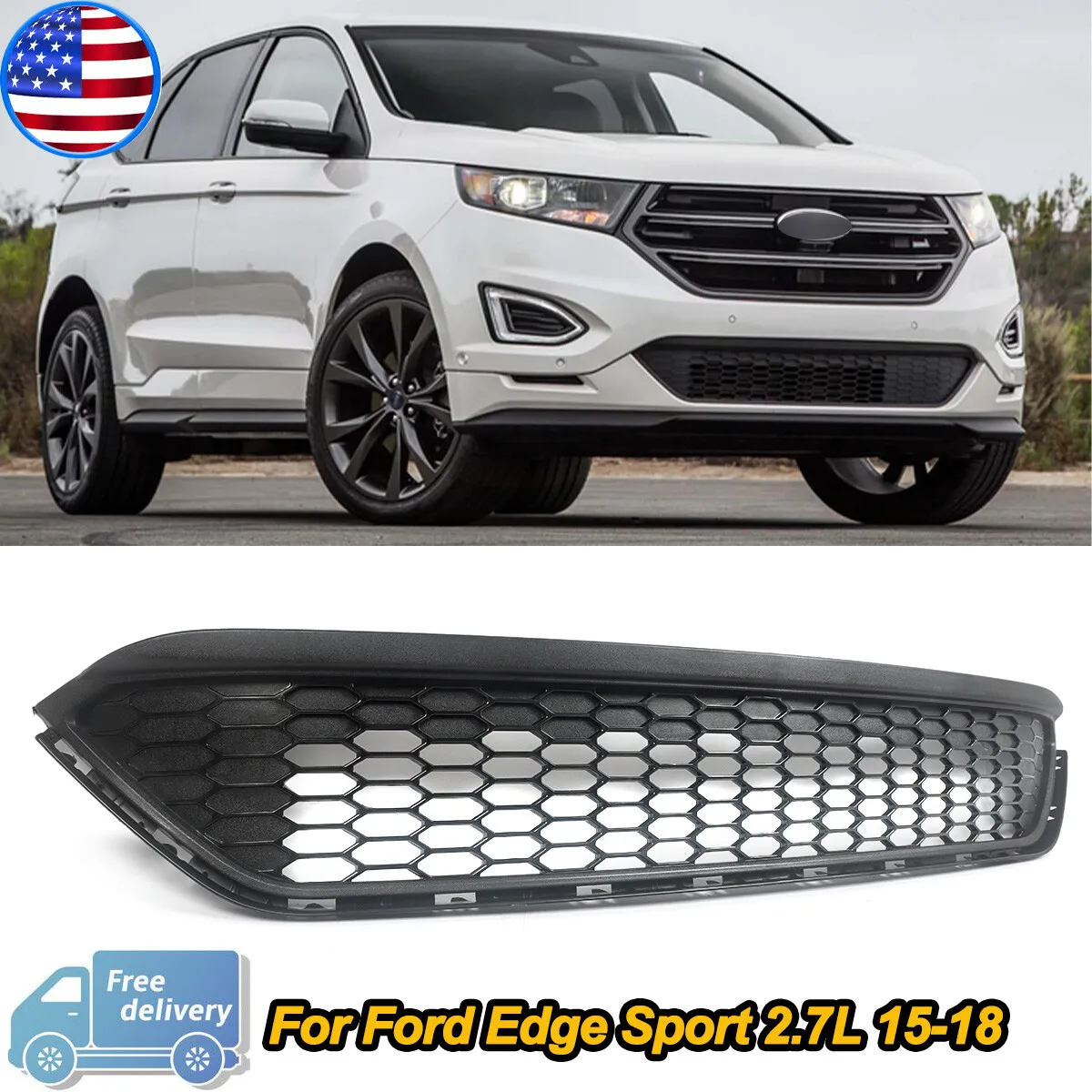 

Honeycomb Lower Grill Replace For Ford Edge SE Sport 4-door 2015 2016 2017 2018 Front Bumper Lower Grille Cover Car Accessories