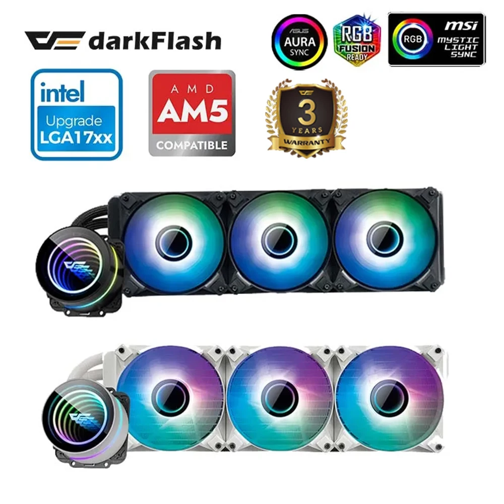 

Darkflash 360mm Liquid Cpu Water Cooler Infinity Space 4 Pin Pwm 3 Pin 5V Auru Sync For Intel and Amd