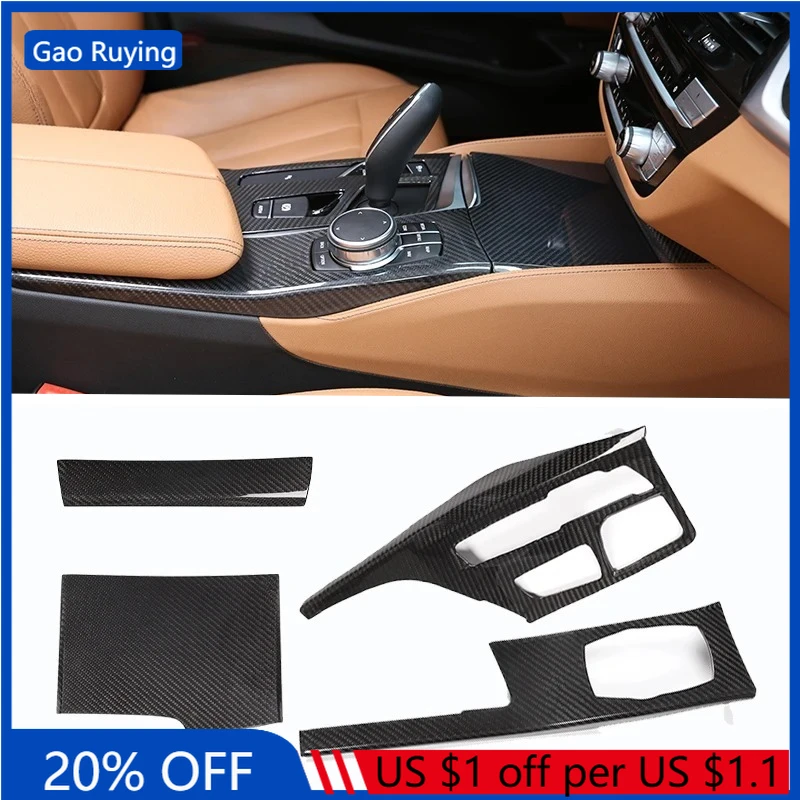 

Для BMW 5 серии G30 2018-2022 из настоящего углеродного волокна, крышка панели переключения передач автомобиля, внутренняя отделка, внутренние автомобильные аксессуары