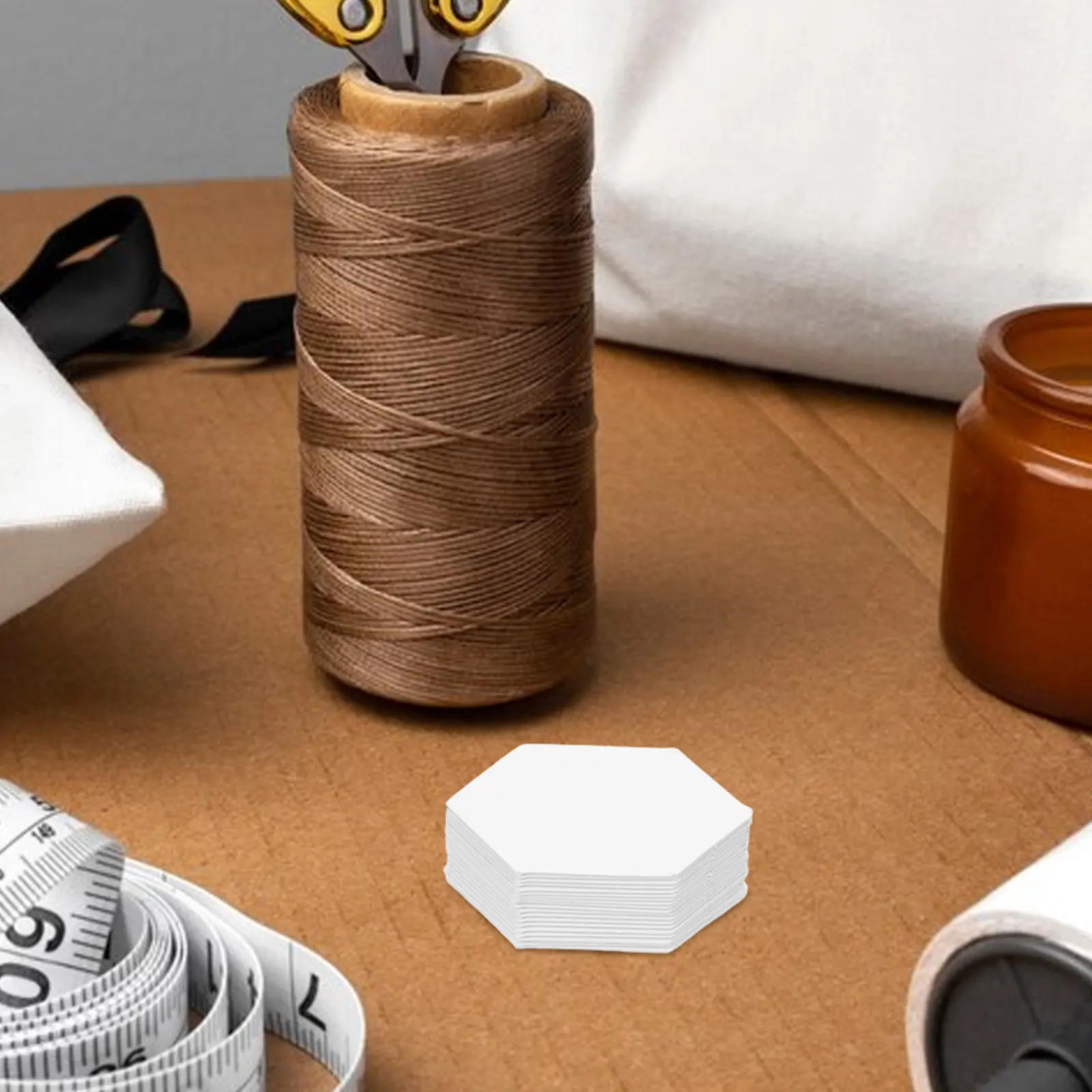 300 Pcs Paper Piecing Template Hexagons Templates Quilting Patterns White for Sewing