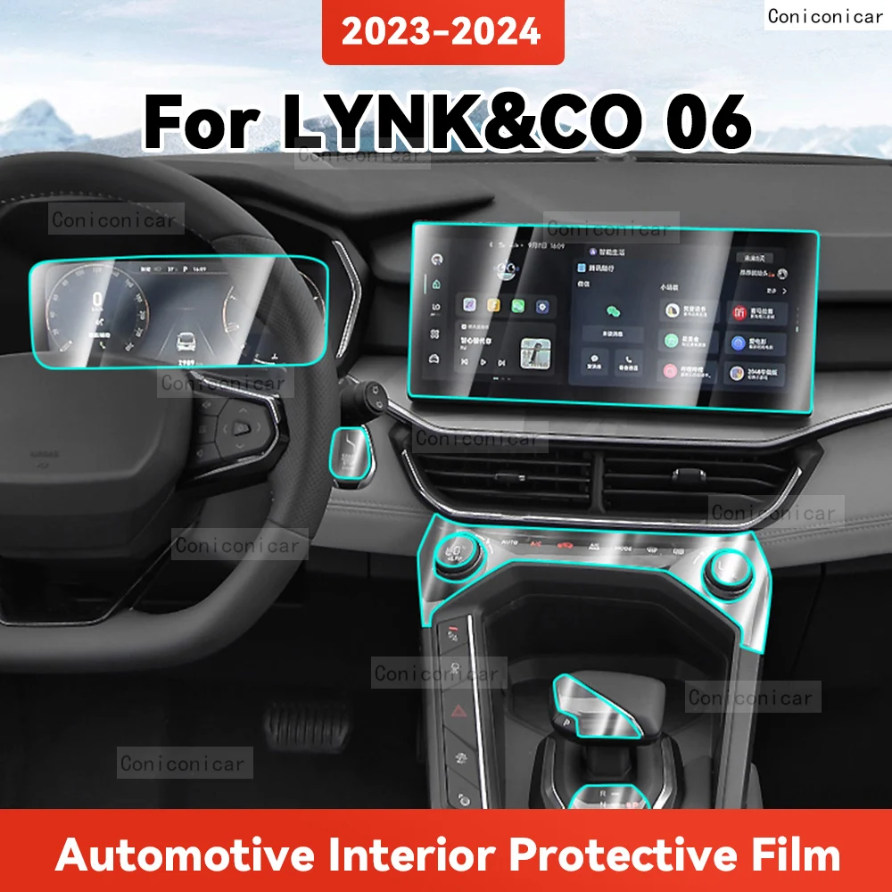 

TPU For LYNK&CO 06 2023 2024 LYNK CO Transparent Protective Film Car Interior Central Control Navigation Panel Cover Accessories