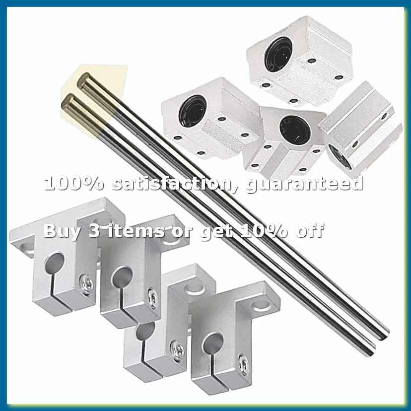 Horizontal Linear Bearing Slide Set 8mm Dia Linear Motion Bearing Slide Bushing 200mm Linear Shaft Optical Set-DTB3
