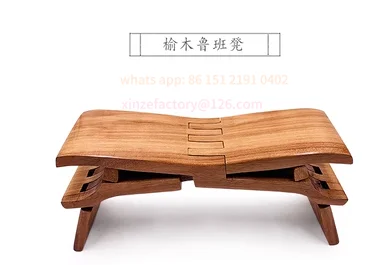 Customizable Yumu Luban Luban Pillow Whole Wood Non Splicing Pure Handmade Solid Wood Folding Small Bench